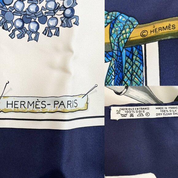 Hermes Navy Passementerie Tassel Scarf - Picture 4 of 4